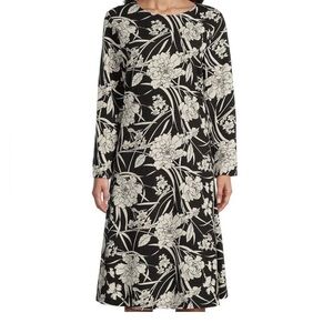 NWT - Bryn Walker Black and White Ponti Floral Print Rya Midi Dress